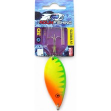 Acun Fishing Metal Olta Kaşığı – Fosfor Yeşil Sarı Turuncu Tiger Desen Sahte Yem