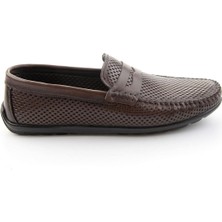Bambi Kahve Hakiki Deri Erkek Loafer Ayakkabı E01697033003