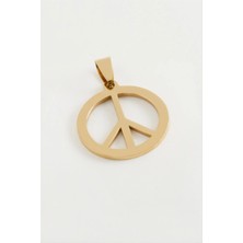 İsmiyle Al Barış Işareti Çelik Kolye Ucu 2,5 cm