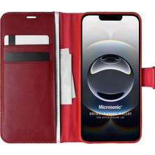 Microsonic Apple iPhone 17E Kılıf Delux Leather Wallet Kırmızı