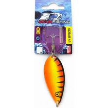 Acun Fishing Metal Olta Kaşığı – Turuncu Sarı Siyah Tiger Desen Sahte Balık Yemi