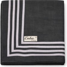 Mim Eşarp ve Şal Enba Soft Pamuklu Çizgi Desenli Eşarp - 95X95 cm