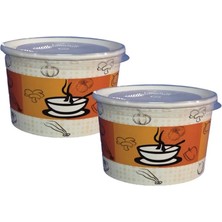 ŞEYLİŞEYLER Şeylişeyler – Termokap Karton Çorba Kasesi – 14 Oz – Kapaklı – 50 Kap + 50 Kapak