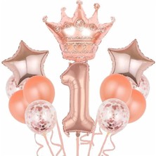 Feyza Design Beyaz Folyo Balon Uzun Forma Doğum Günü Seti