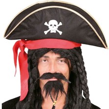 Dua Giyim Karayip Korsanları Kaptan Jack Kadife Korsan Şapkası Yetişkin