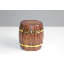 İlk El Grup Pirinç Detaylı Fıçı Kumbara Model 1