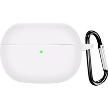 Microsonic Xiaomi Redmi Buds 8 Pro Kılıf Askılı Mat Silikon Beyaz