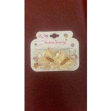 No Name Kelebek Figürlü Lastik Saç Tokası – Kurdeleli Çocuk Saç Aksesuarı