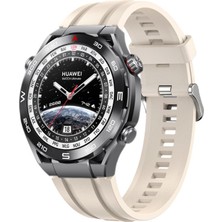 Microsonic Huawei Watch Ultimate 2 Kordon, Silicone Sport Band Bej