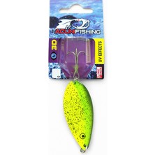 Acun Fishing Metal Olta Kaşığı – Fosfor Yeşil Sarı Siyah Simli Benekli Sahte Balık Yemi