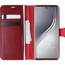 Microsonic Tecno Camon 40 Pro Kılıf Delux Leather Wallet Kırmızı