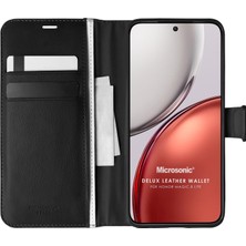 Microsonic Honor Magic 8 Lite Kılıf Delux Leather Wallet Siyah