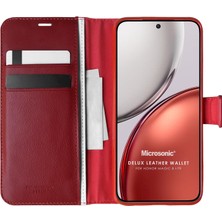 Microsonic Honor Magic 8 Lite Kılıf Delux Leather Wallet Kırmızı
