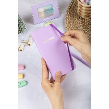 Dival Notebook 9X18 cm Sert Kapak Kareli Tarihsiz Dikişli Not Okul Defteri - Lila
