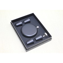 İlk El Grup 4 Shot Bardaklı Matara Seti Yuvarlak Siyah