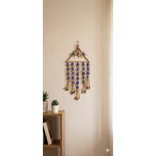 Akfecan Makrome Çoklu Nazar Boncuğu Duvar Süsü