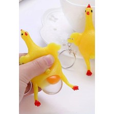 Hsc Bilişim Yumurtlayan Eğlenceli Tavuk Anahtarlık Stres Topu Hediyelik Oyuncak Çanta Süsü