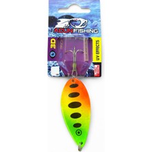 Acun Fishing Metal Olta Kaşığı – Fosfor Yeşil Turuncu Siyah Oval Benekli Sahte Balık Yemi