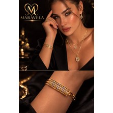 Maravela Çelik Kelepçe Bileklik Gold Rengi