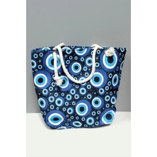 İsmiyle Al Nazar Desenli Plaj Çantası