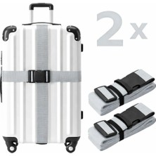 Tois Valiz Kemeri Siyah Ekstra Emniyet Kilitli Tokalı Ayarlanabilir Bavul Kemeri 2 Adet  x 200CM