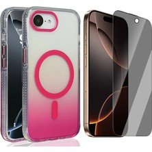Vendas iPhone 17E Kılıf M-safe Şarj Özellikli Transparan Renk Geçişli Zore Toros Kapak + Hayalet Ekran Koruyucu