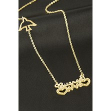 İsmiyle Al Bitanem Yazılı Kalp Şans Kolye