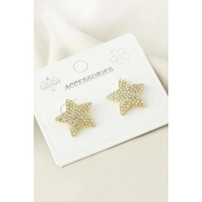 İsmiyle Al Yıldız Taşlı Küpe