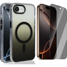 Vendas iPhone 17E Kılıf M-safe Şarj Özellikli Transparan Renk Geçişli Zore Toros Kapak + Hayalet Ekran Koruyucu
