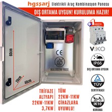 Hgsşarj "redpan" 22KW 11KW Trifaze Elektrikli Araç Şarj Cihazı Kombinasyon Panosu Vıko Sigorta Grubu Kombinasyon Kutusu