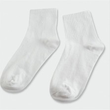 İsmiyle Al Beyaz Renkli Erkek Kolej Çorap