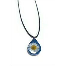 İsmiyle Al Papatya Damla Epoksi Kolye