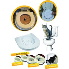 Feyza Design Kedi Kumu Kabı Klozet Aparatı ve Eğitim Seti Beyaz