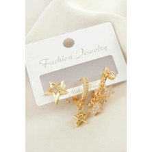 İsmiyle Al 3 Adet Yıldız Zirkon Taşlı Küpe