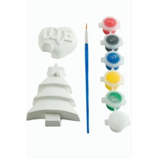 İsmiyle Al Çam Ağacı Kalp Taş Boyama Seti