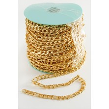 İsmiyle Al 0,7* 1,5 cm Sarı Renkli Düz Zincir 25 Metre