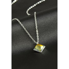 İsmiyle Al Kare Cam Kolye