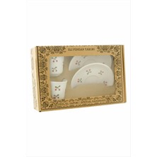 İsmiyle Al Kiraz Desenli Seramik Ikili Fincan Takımı