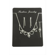 İsmiyle Al Oval Taşlı Set Kolye