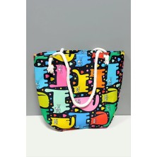 İsmiyle Al Labirent Desenli Plaj Çantası