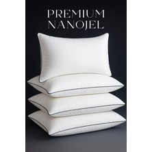 beyaz lale Beyazlale 4 Adet 50X70CM Nano Jel Lüks Yastık | 1200GR Anti-Alerjik Pamuklu Yastık Seti 4'lü -Özel Çantalı