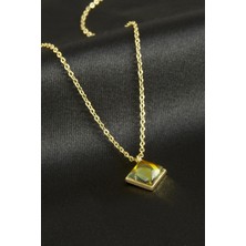 İsmiyle Al Kare Cam Kolye