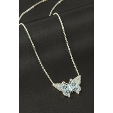 İsmiyle Al Kelebek Zirkon Taşlı Kolye