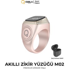 Iqibla Smart Ring M02-PREMIUM Akıllı Zikir Yüzüğü Altın Gül Renk 20MM