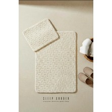 Sleep Garden Calma Banyo Paspas Seti Kaydırmaz 60X100 cm + 50X60 cm Krem