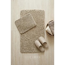 Sleep Garden Calma Banyo Paspas Seti Kaydırmaz 60X100 cm + 50X60 cm Kahverengi