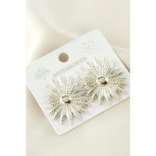 İsmiyle Al Çiçek Metal Küpe