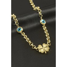 İsmiyle Al Yonca Nazar Lüks Çelik Kolye