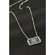 İsmiyle Al Çerçeve Nazar Zirkon Taşlı Kolye