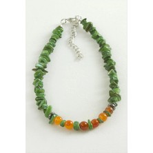 İsmiyle Al Çakra Yeşim Kırık Doğaltaş Kolye